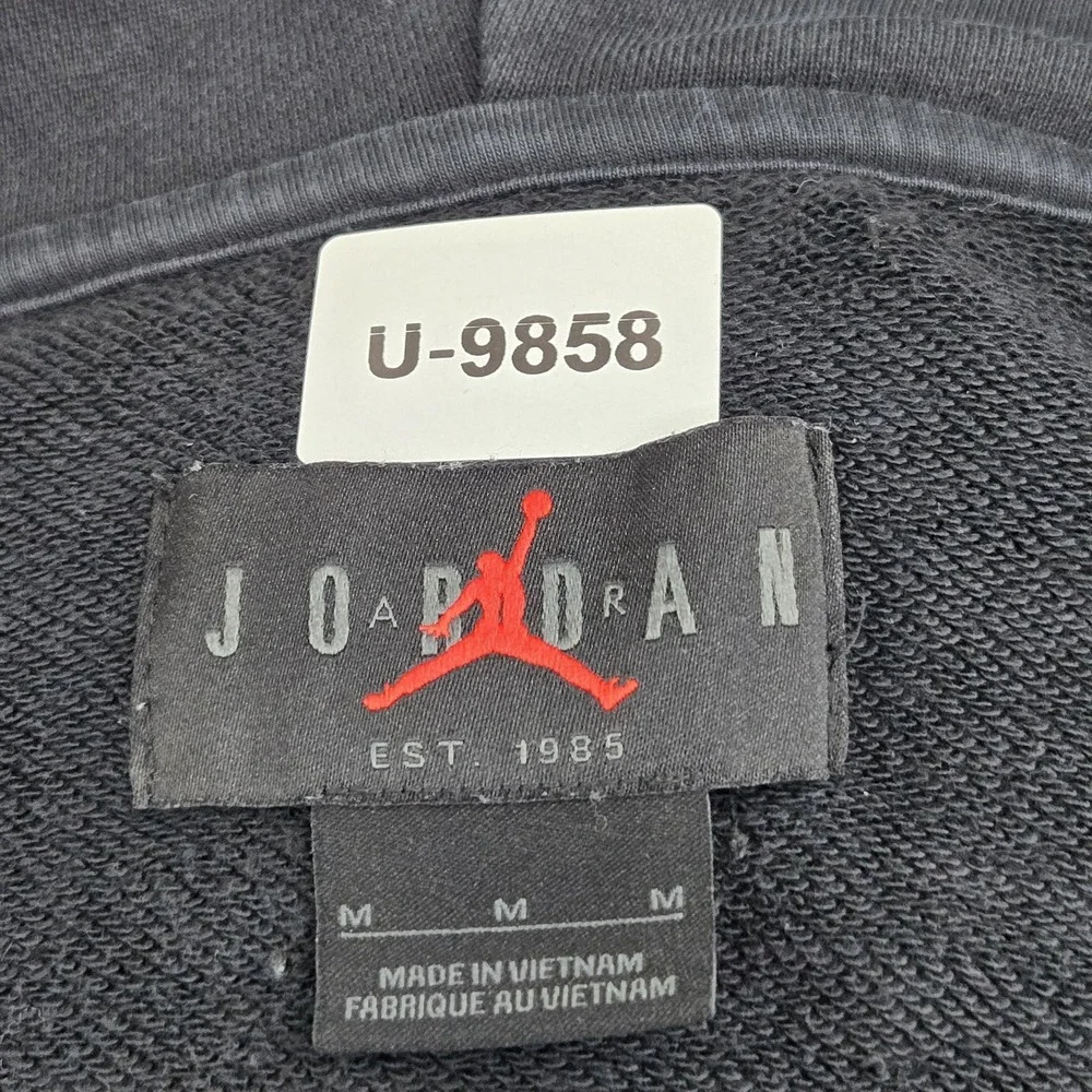 Jordan‎ Men Hoodie M Black Nike Logos Air Jumpman Logo Zipper Long Sleeve